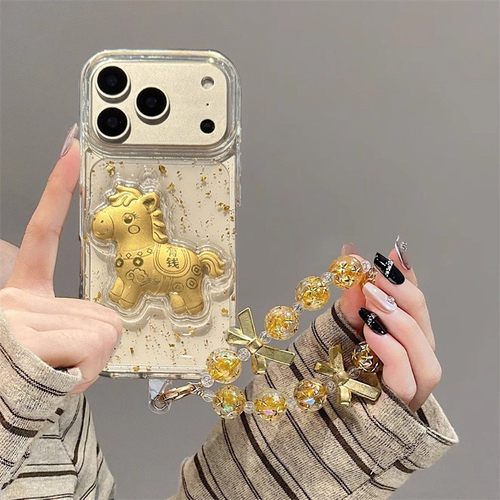 马上有钱暴富立体滴胶壳适用苹果16/17Promax手机壳IP15Pro大孔套