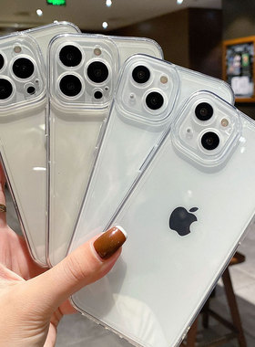 美眼适用iPhone16pro直边精孔苹果XSMAX 12天使眼透明手机壳16e