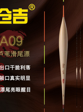 仓吉芦苇滑尾浮漂A09 高灵敏行程漂立式鱼漂黑坑竞技垂钓鲫鲤鱼漂