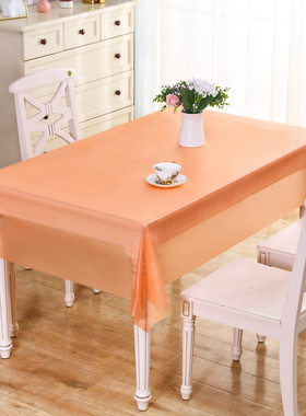 橙色一次性桌布户外餐垫台布防水儿童长方形家用饭店生日派对聚会