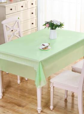 绿色一次性桌布户外餐垫台布防水儿童长方形家用饭店生日派对聚会
