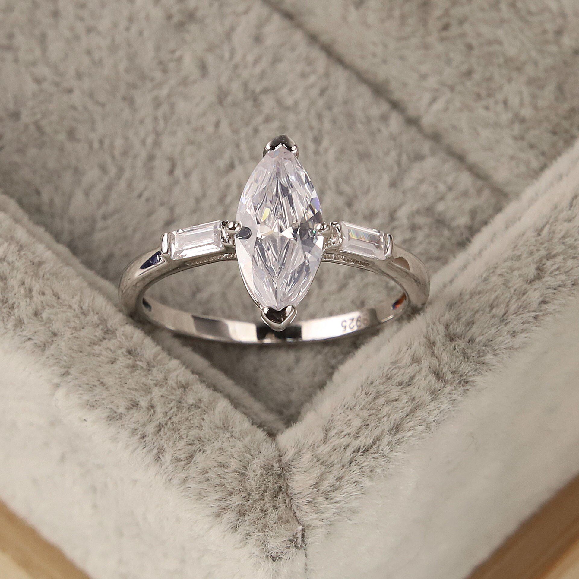 silver ring crystal cold wind rings for women fashion gifts