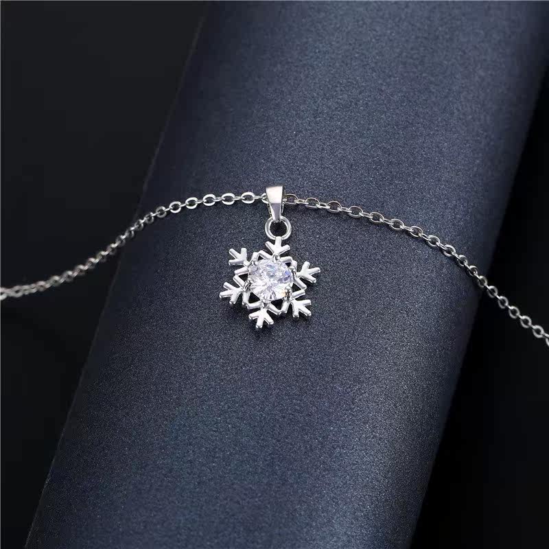 crystal women zircon necklace jewelry stainless steel chain