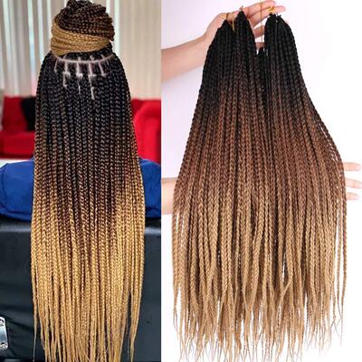 Pre Looped Box Braid Crochet Hair 24 Inch Crochet Braids