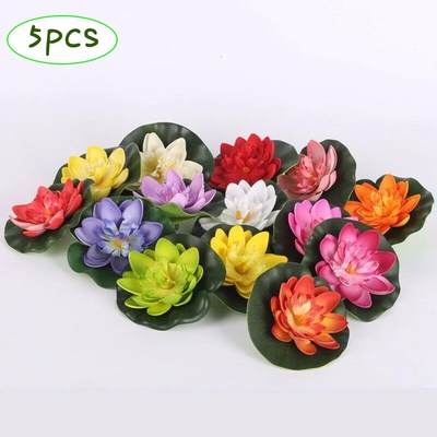 5PCS/Set Colorful Artificial Fake Floating Water Flower Lot