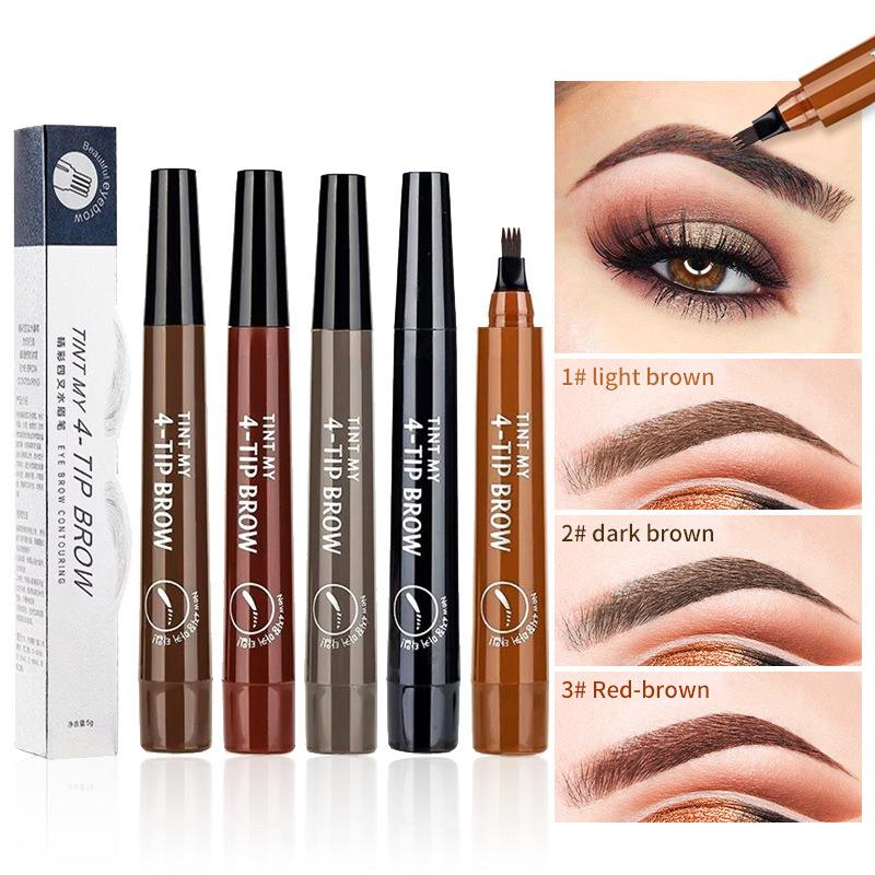 Four forked liquid eyebrow pencil micro carving waterproof 彩妆/香水/美妆工具 男士眉笔 原图主图