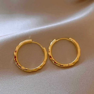 锦绣皇朝设计师冷淡风素圈耳环女设计感高级银针耳饰2025年新款