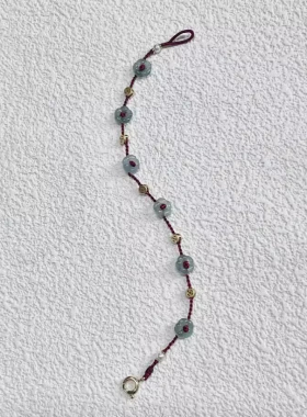 White Elephant儿童手饰饰品男女宝宝小花红绳简约生日礼物手绳