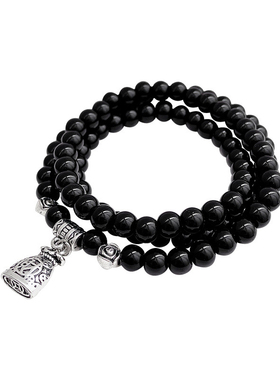 禅意钱袋黑色串珠多层手链男女2025新款爆款国风复古百搭闺蜜手串