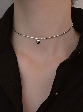 COCOSHNIK女冷淡风LUCKY幸运豆豆字母项链短款choker网红锁骨颈链