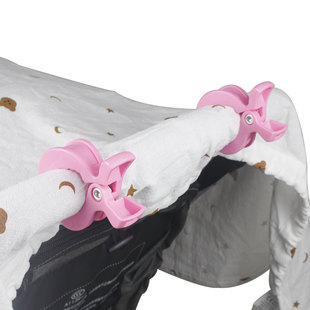 婴儿车毛毯夹子提篮盖毯防掉落夹童车防踢被固定夹玩具吊夹2个装