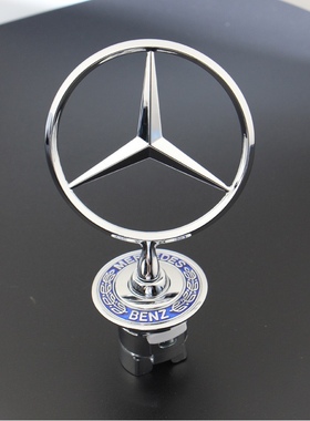 适用立标E300l引擎盖车标C200改装E260C180黑色E机盖S标志C级