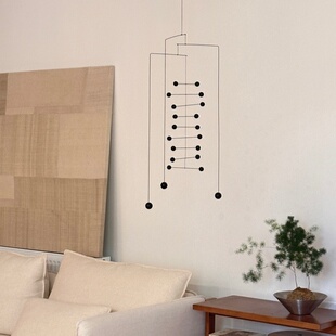 几何动态平衡吊饰 室内空中无声风铃挂件 工作室咖啡厅软装装饰