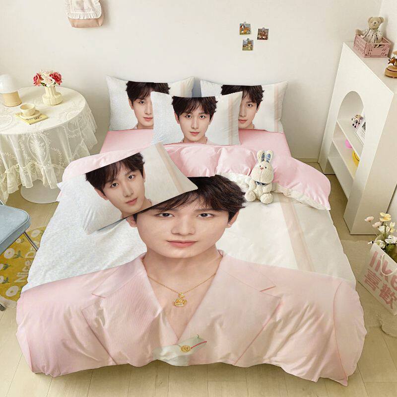 成毅明星磨毛四件套女生寝室学生宿舍三件套居家卧室单人床上用品