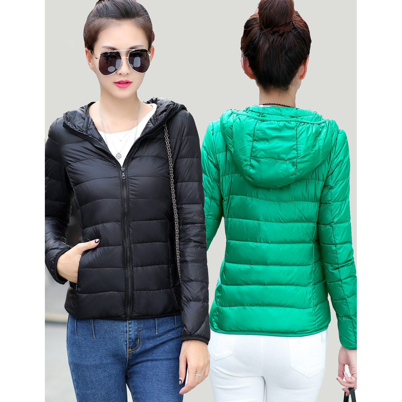 连帽轻薄羽绒服女内胆2025新款