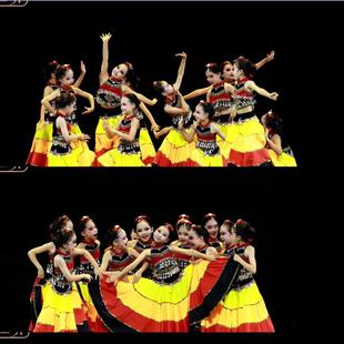 彝族姑娘月亮的女儿洗春天彝族舞蹈服装演出服大摆裙表演服服装女