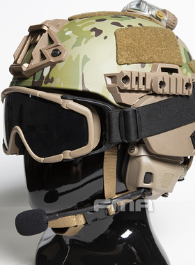 FMA户外用品 户外OK护目镜 风镜 配带头盔式款(黑色/沙色)TB423