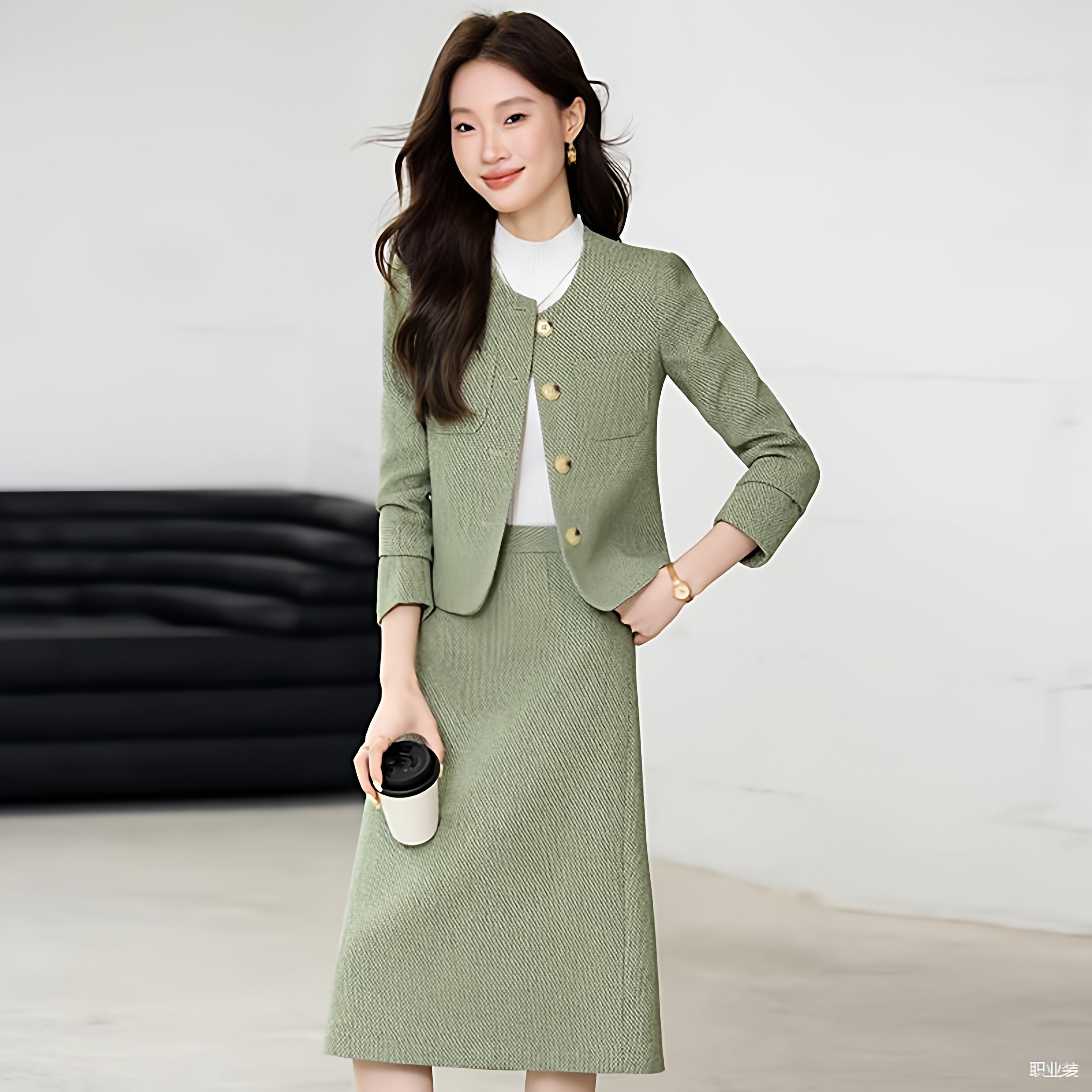 西装外套女职业装气质女神范时尚轻奢香风套裙子小个子工作服套装