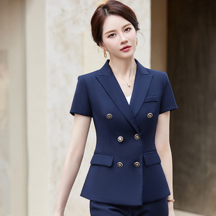 工作服职业气质女夏酒店前台经理主管接待珠宝店高端修身西装套装