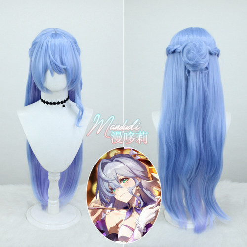 漫哆莉 崩坏星穹铁道 知更鸟COS假发 蓝紫渐变造型cosplay假发