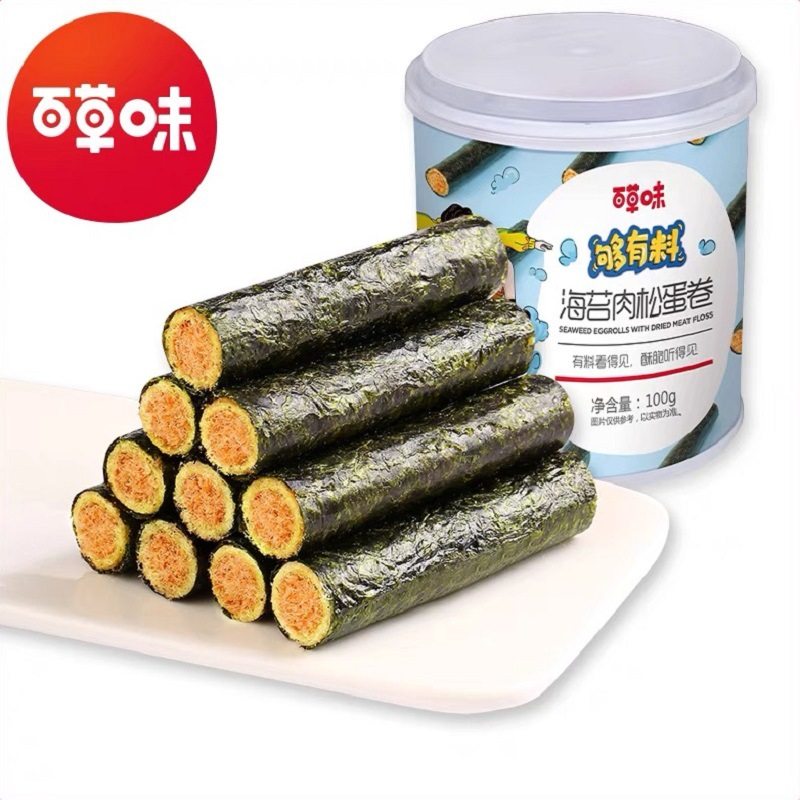 百草味_海苔肉松蛋卷100g(约15小包)即食海苔肉松糕点休闲零食