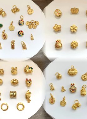 diy沙金铜镀金饰品吊坠
