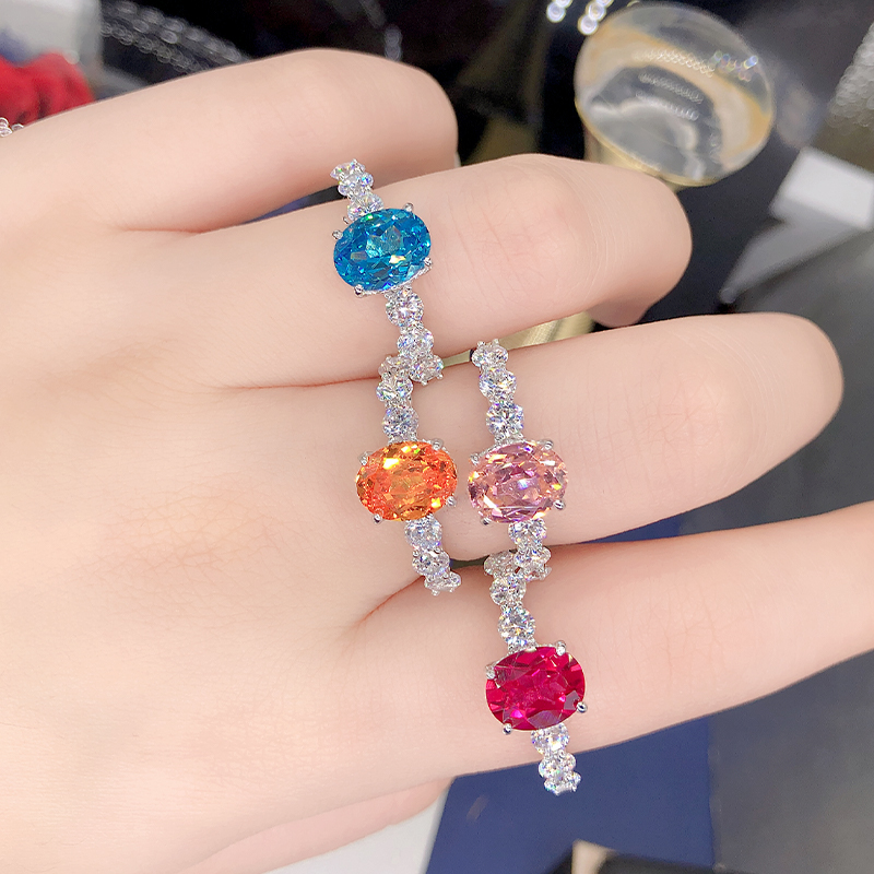 时尚轻奢红绿蓝宝石女彩宝