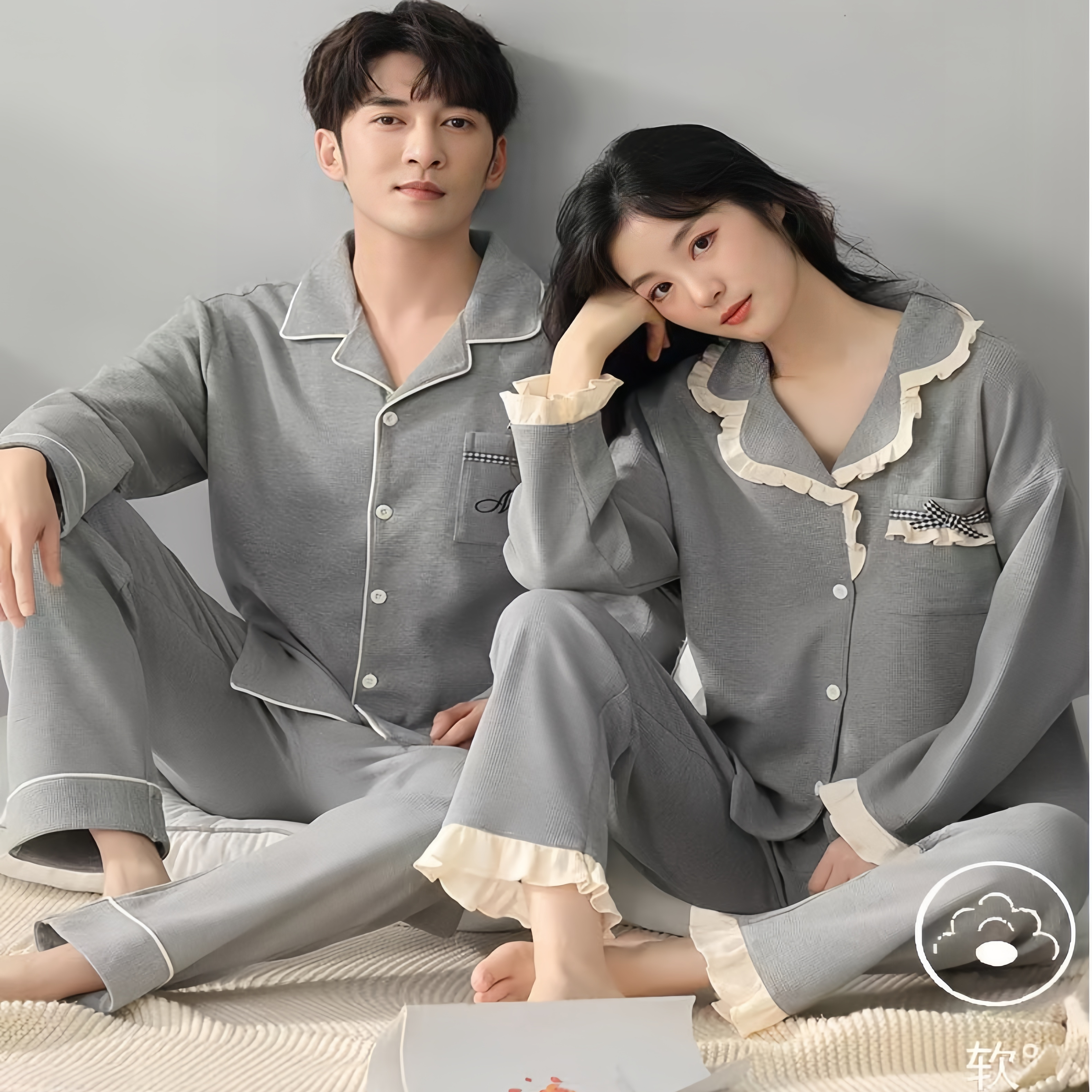 情侣款德绒睡衣女春秋款