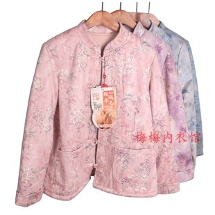 求索品牌驼绒棉袄外穿中国风中老年妈妈加厚保暖外套开衫花袄女