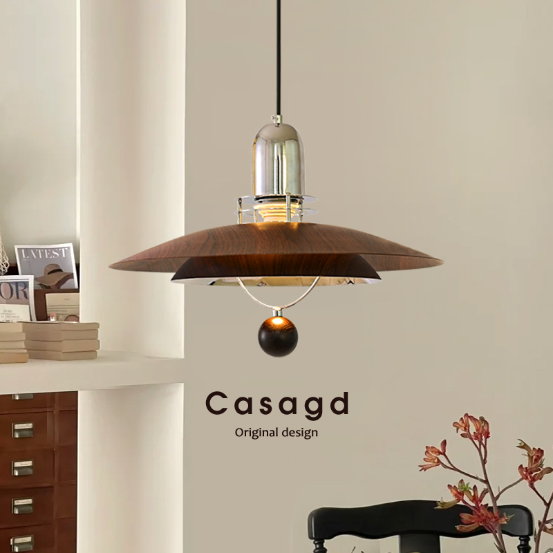 【星环】中古风餐厅包豪斯吊灯胡桃木色餐桌吧台PH5飞碟灯CASAGD