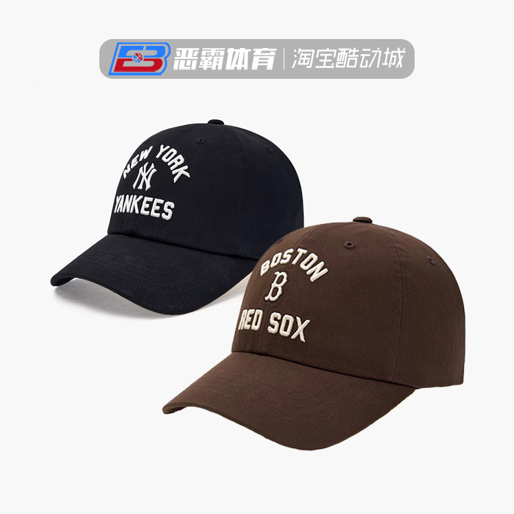 MLB男女情侣学院风软顶棒球帽