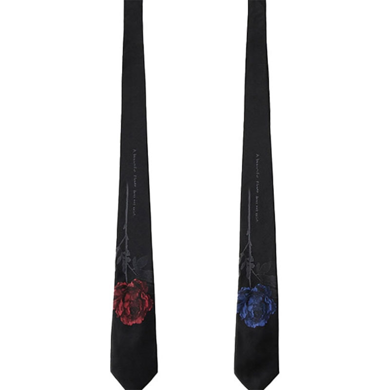 Yohj 山本风21SS 暗黑系百搭领带 玫瑰印潮男