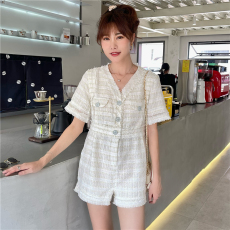 Боди/брюки 连体裤短裤女夏季新款工装风小香显瘦韩版小个子高腰宽松休闲裤子