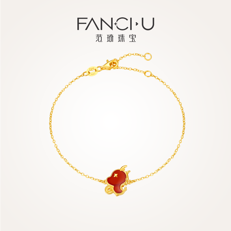 范琦足金黄金手链FANCI
