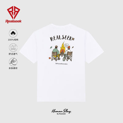 realseel户外风短袖印花TEE