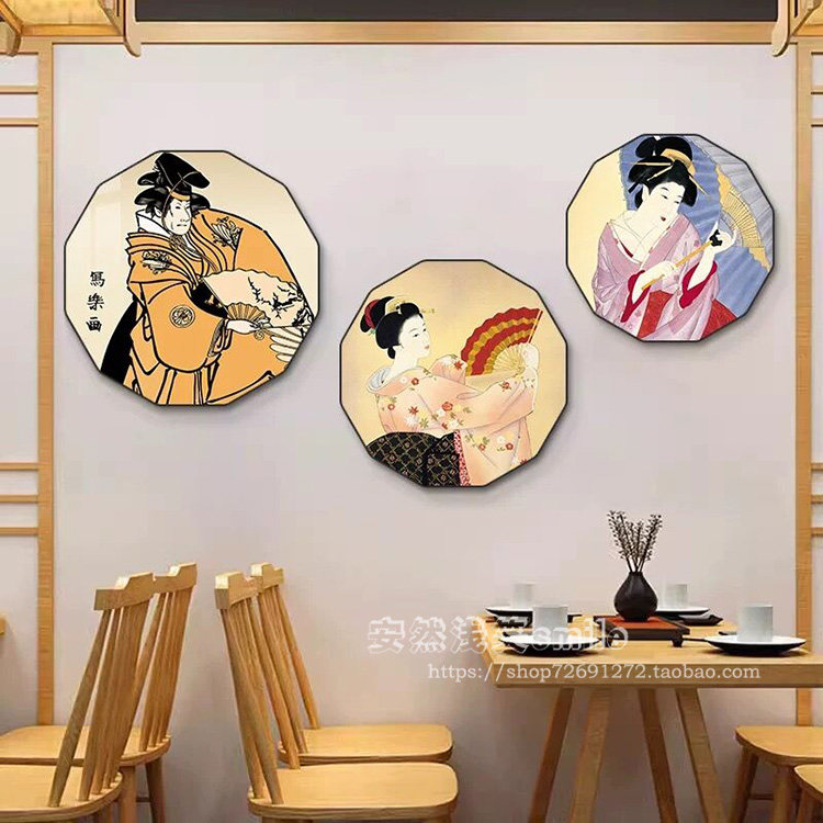 日本料理店装饰画日式风格餐厅挂画浮世绘仕女图壁画居酒屋人物画