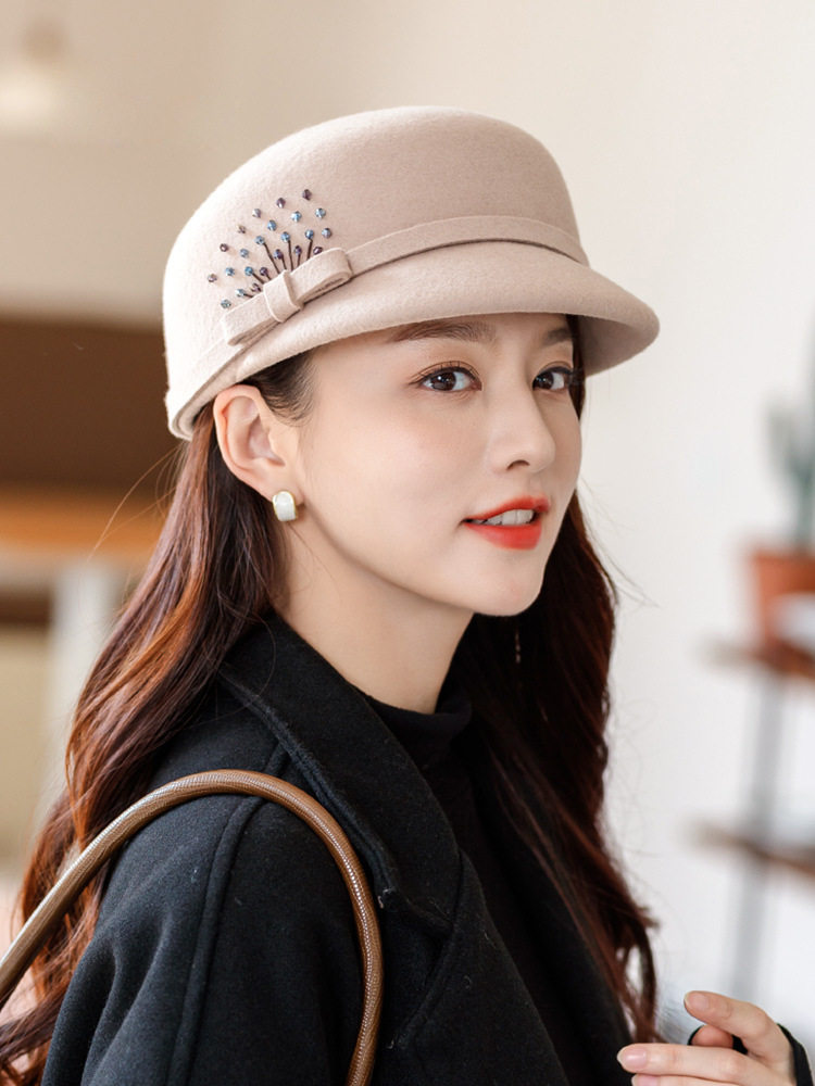 帽子女款2025新款秋冬羊毛冬天贝雷帽洋气秋天画家帽英伦鸭舌帽