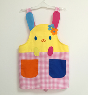 小兔子兔年卡通儿童成人女款女士围裙围兜围嘴吃饭衣大童小童罩衣