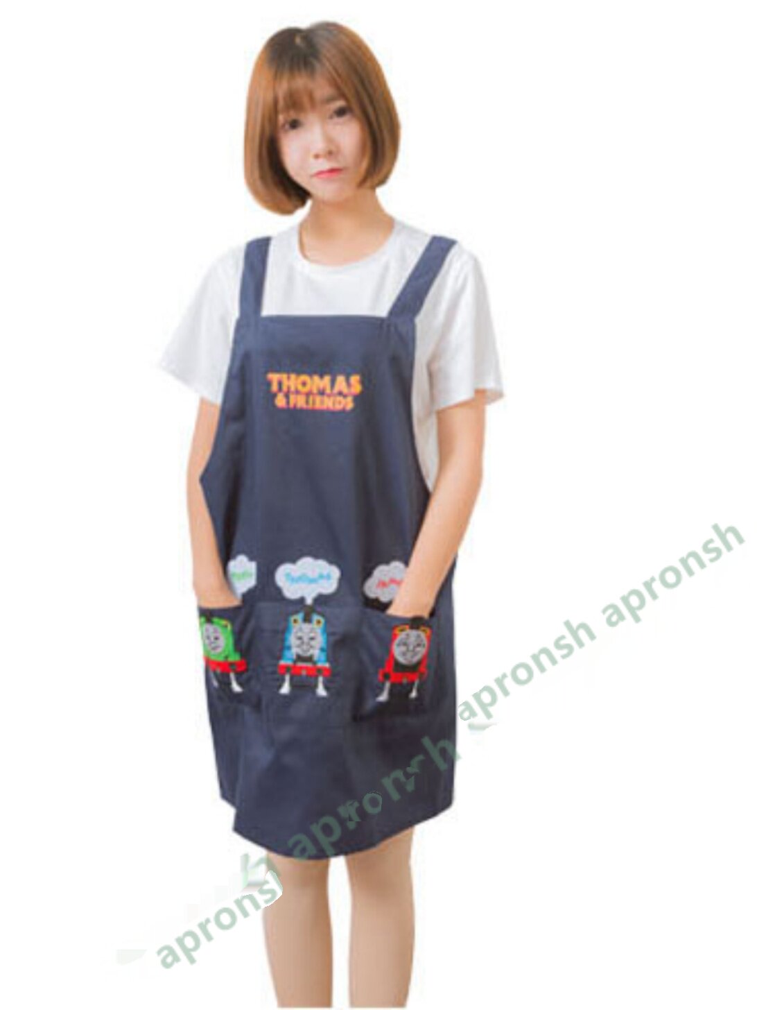 卡通兔子成人女士围裙女式日本日版韩国手工缝制耐脏防护服防污