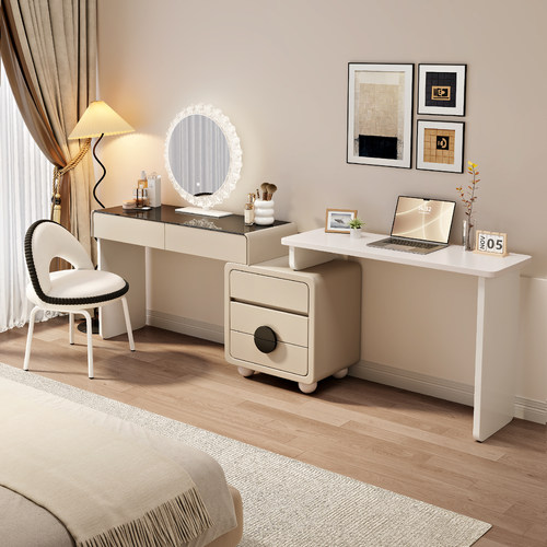 斗柜一体书桌实木现代简约梳妆台