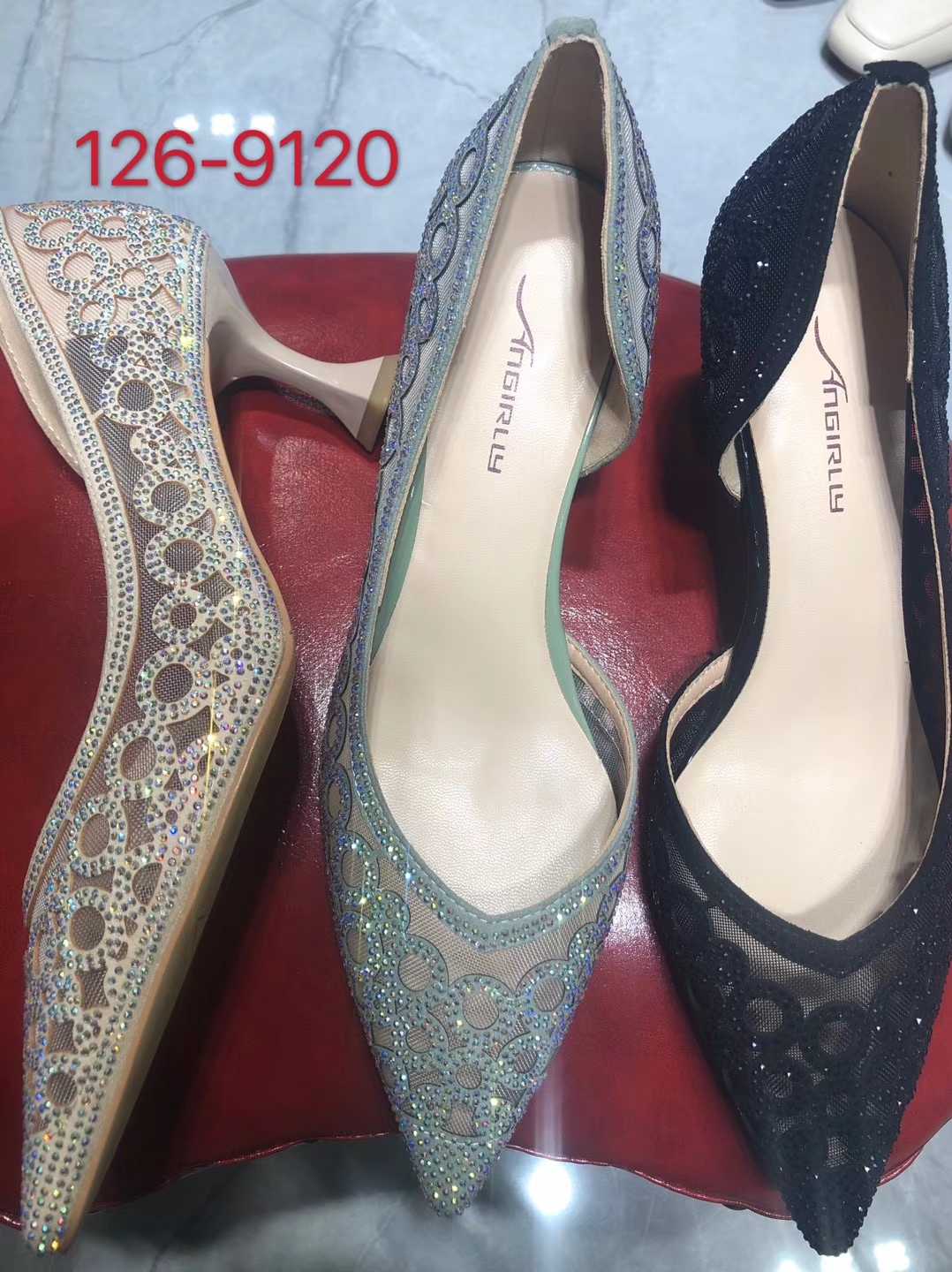 包邮安嘉莉手工制作高跟女单鞋