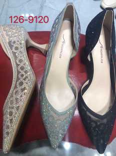 9120标准码 安嘉莉手工制作尖头镂空网纱高跟女单鞋 包邮