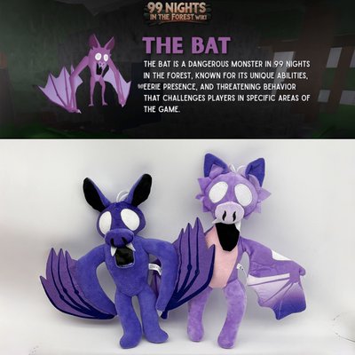 Roblox 99 Nights in the Forest紫色蝙蝠毛绒玩具公仔儿童礼物