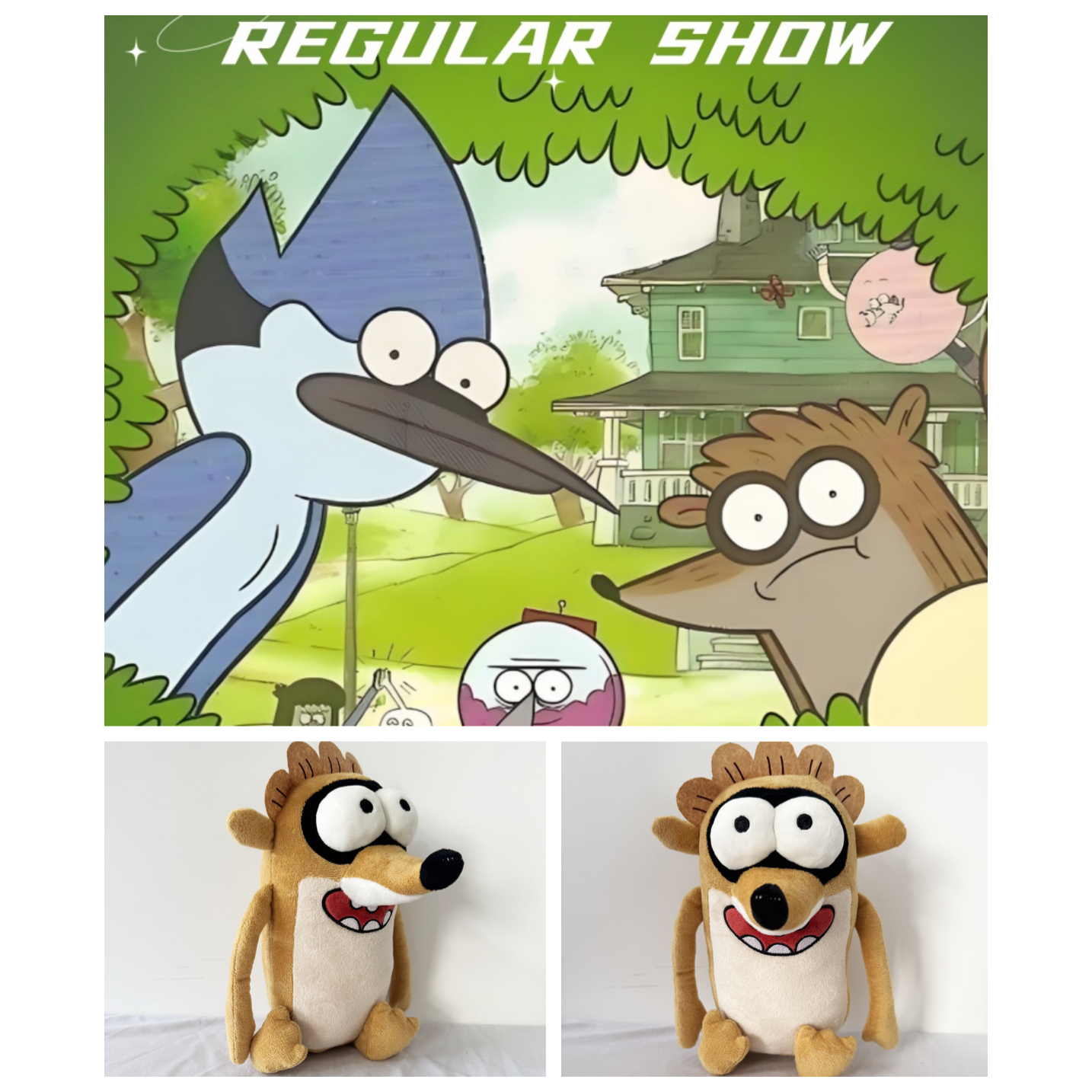 新款天兵公园Regular show动画毛绒玩具Rigby公仔浣熊玩具礼物