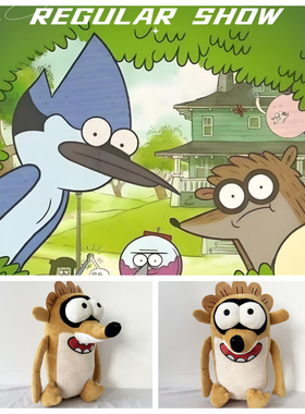 新款天兵公园Regular show动画毛绒玩具Rigby公仔浣熊玩具礼物