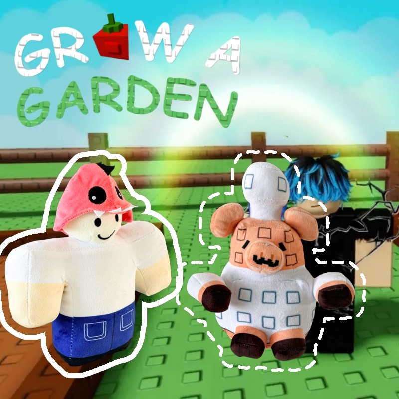 跨境新品种植花园grow a garden roblox 毛绒玩具厨师猪游戏礼物