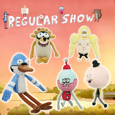 天兵公园Regular Show毛绒玩具Rigby浣熊玩偶棒棒伯Pops公仔礼物