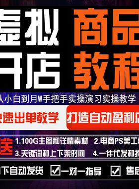 2025年新虚拟商品教程产品开店运营视频课程网店新手副业赚钱教学