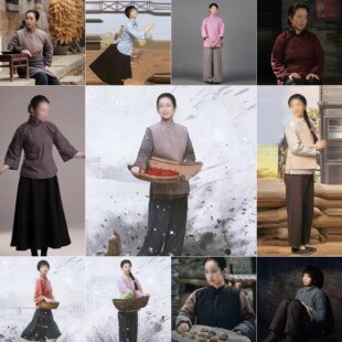 古装影视学生装村妇老百姓古装民国清末女士棉麻服装村姑丫鬟农民