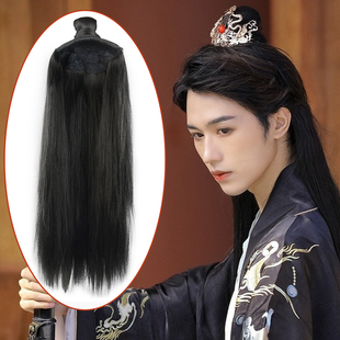 古装汉服男士假发半头套道姑头影视发髻头套COS动漫假发发冠头套